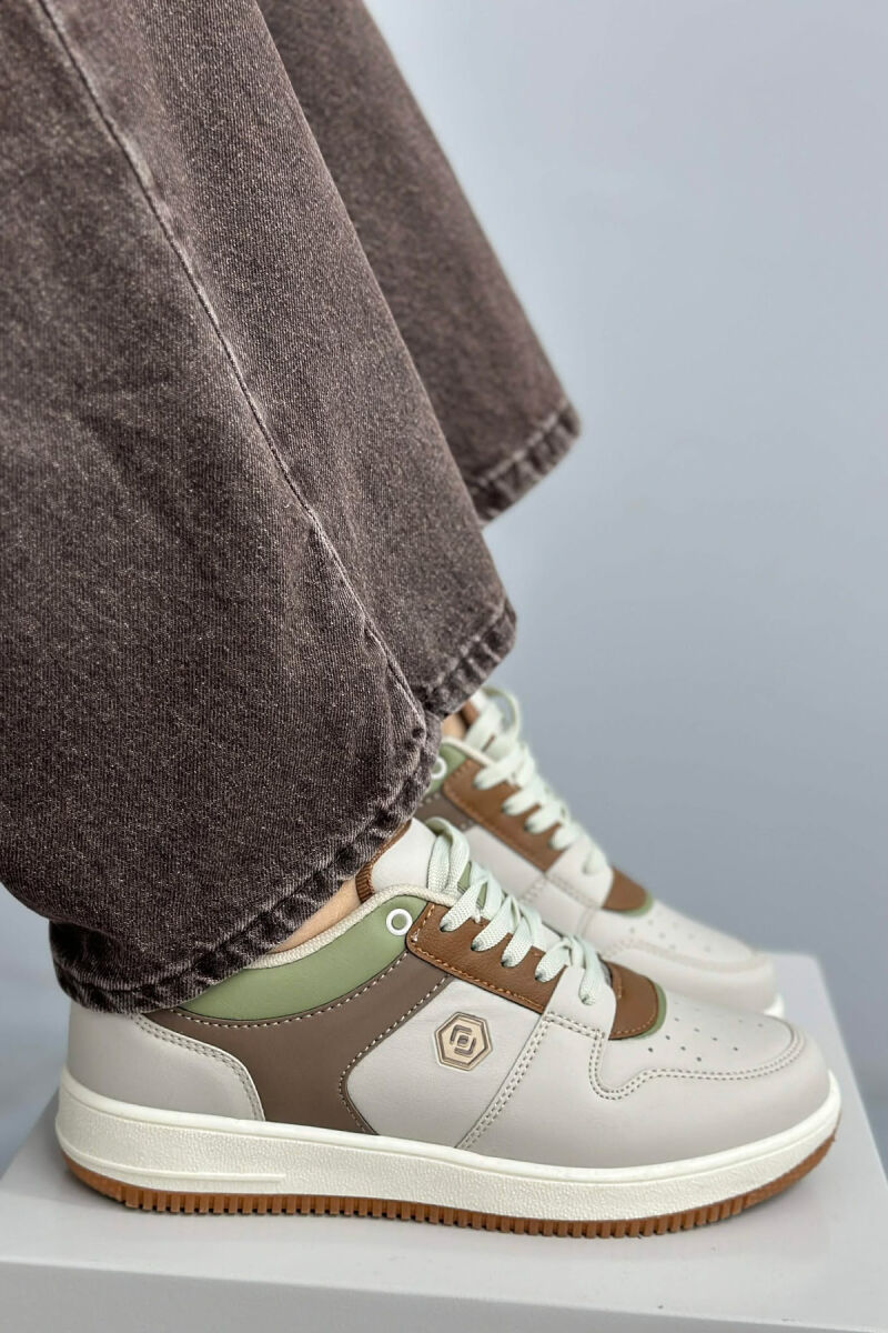 LACINGS SIMPLE WOMEN SNEAKERS GREEN-BROWN/JEKA - 3