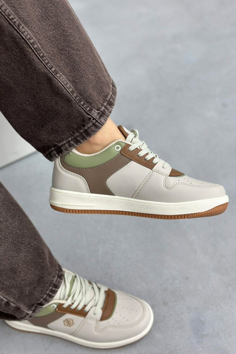 LACINGS SIMPLE WOMEN SNEAKERS GREEN-BROWN/JEKA - 2