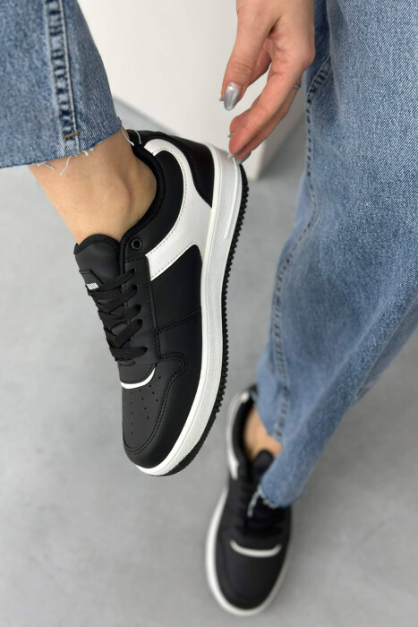 LACINGS SIMPLE WOMEN SNEAKERS WHITE-BLACK/BAZE - 3