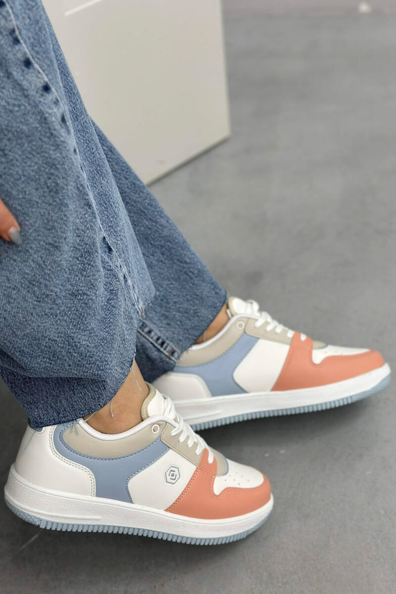 LACINGS SIMPLE WOMEN SNEAKERS WHITE-POWDER/BAPU - 3