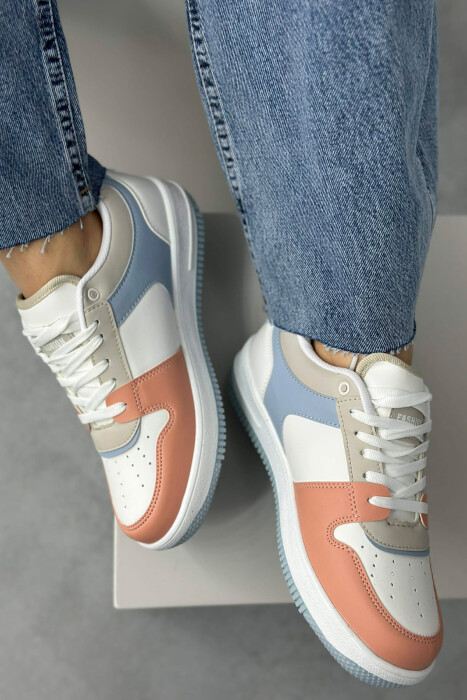 LACINGS SIMPLE WOMEN SNEAKERS WHITE-POWDER/BAPU - 2