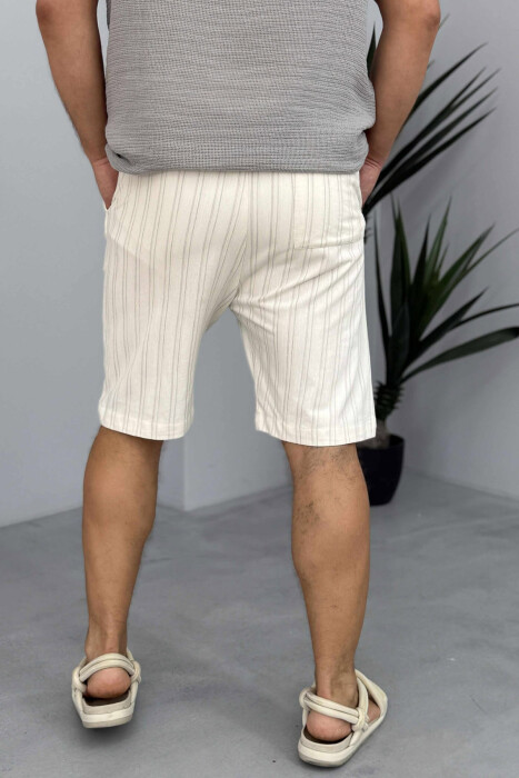LACINGS STRIPED MEN SHORT PANTS CREAM/KREM - 2