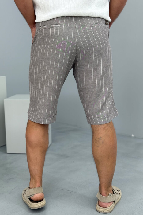 LACINGS STRIPED MEN SHORT PANTS LIGHT GREY/GZ - 3