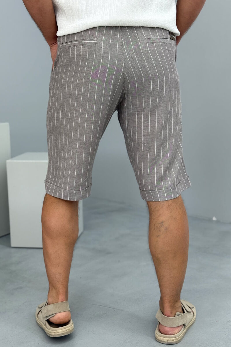 LACINGS STRIPED MEN SHORT PANTS LIGHT GREY/GZ - 3