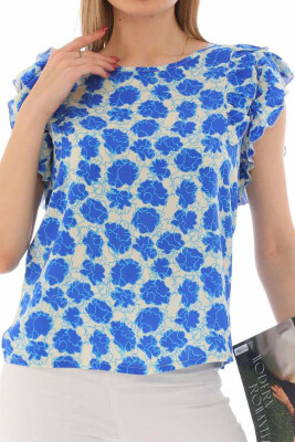 LEAF DESIGN WOMEN T-SHIRT BLUE/BLU 