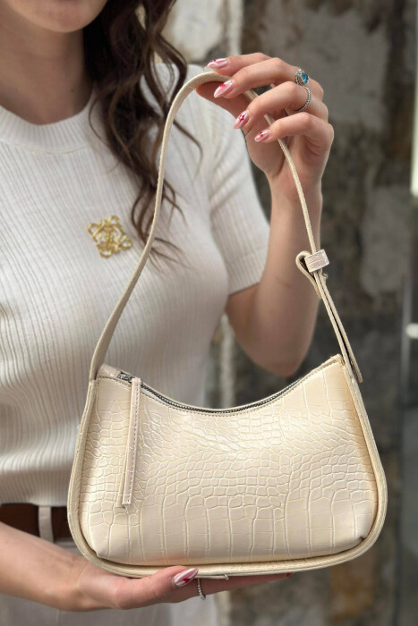 LEATHER BAG WOMAN CREAM/KREM - 2