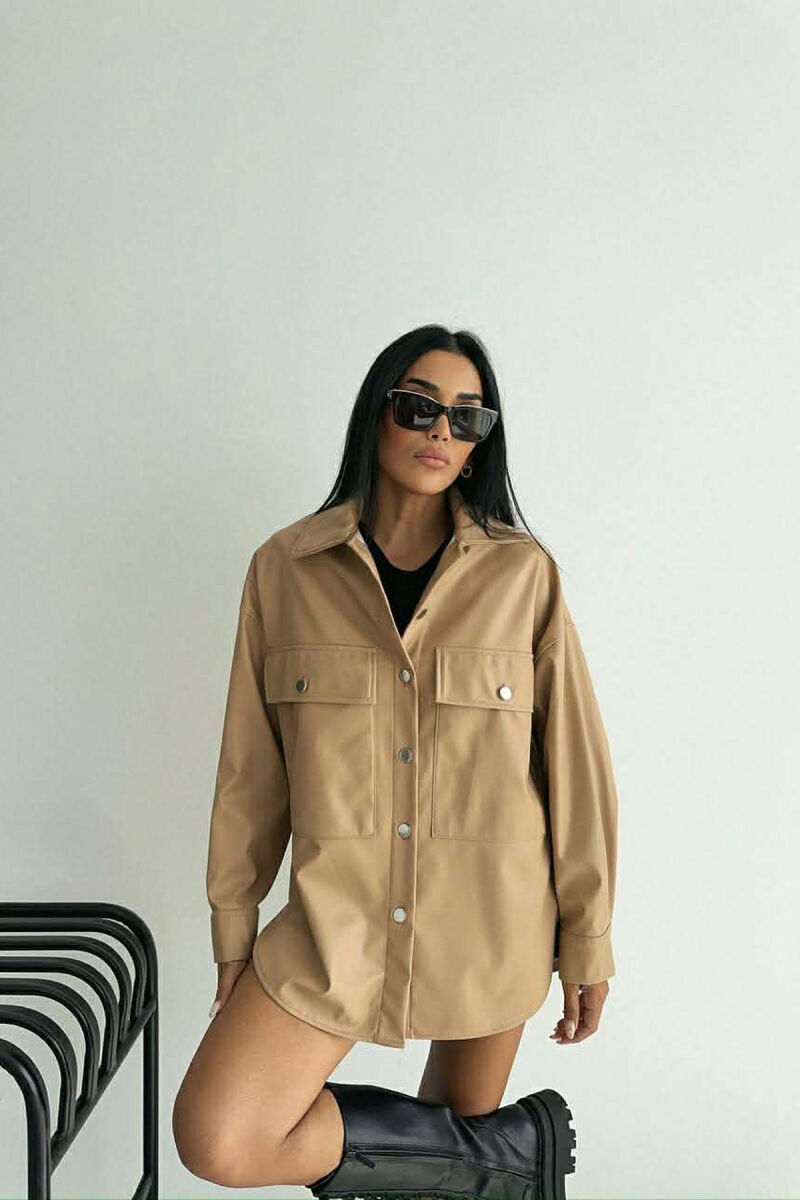 LEATHER BUTTONS WOMAN JACKET BEIGE/BEZHE - 1