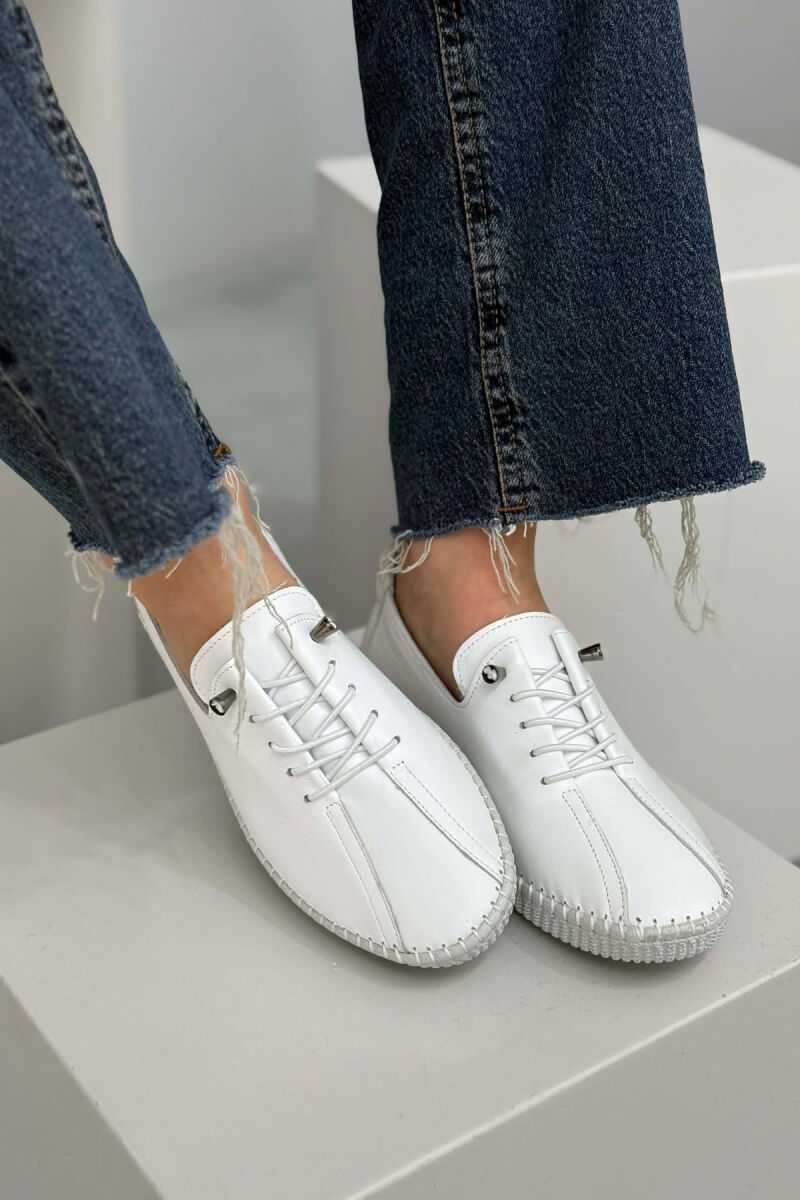 LEATHER COMFORT EVERYDAY WOMEN SNEAKERS WHITE-E BARDHE - 3