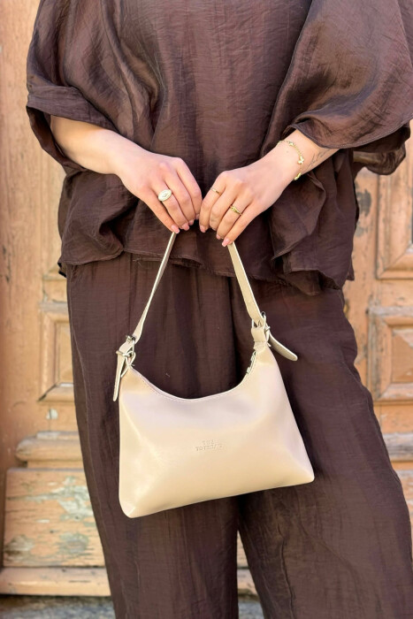 LEATHER ONE COLOR WOMAN BAG BEIGE/BEZHE - 4