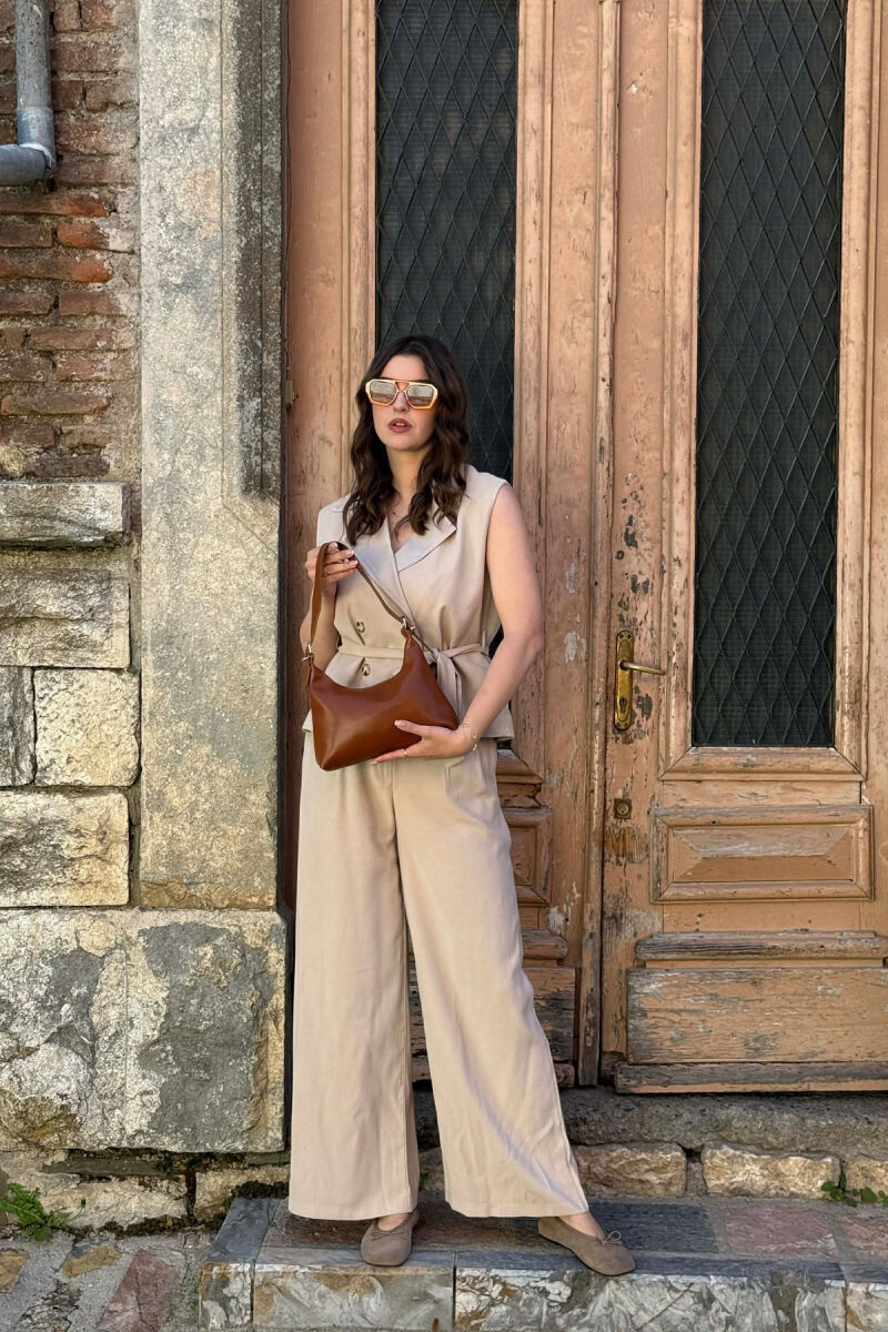 LEATHER ONE COLOR WOMAN BAG BROWN/KAFE - 4