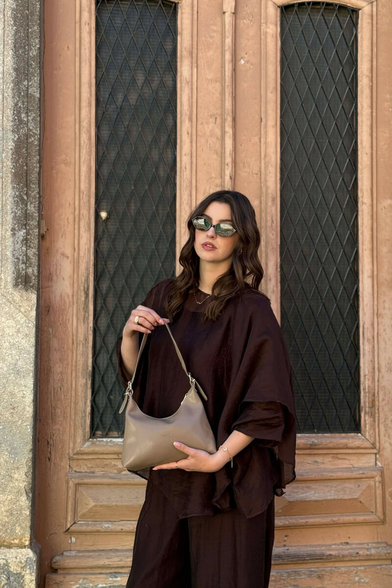 LEATHER ONE COLOR WOMAN BAG DARK BEIGE/BEZHE ERRET - 1