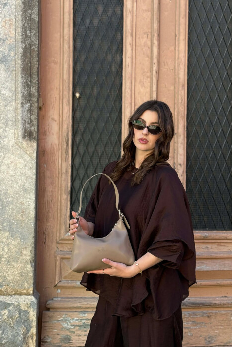 LEATHER ONE COLOR WOMAN BAG DARK BEIGE/BEZHE ERRET - 4