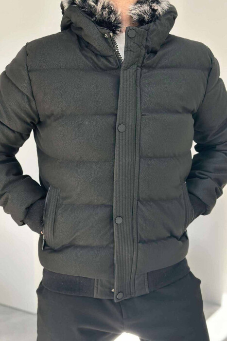 LEATHER SHORT MAN JACKET BLACK/ E ZEZE - 2