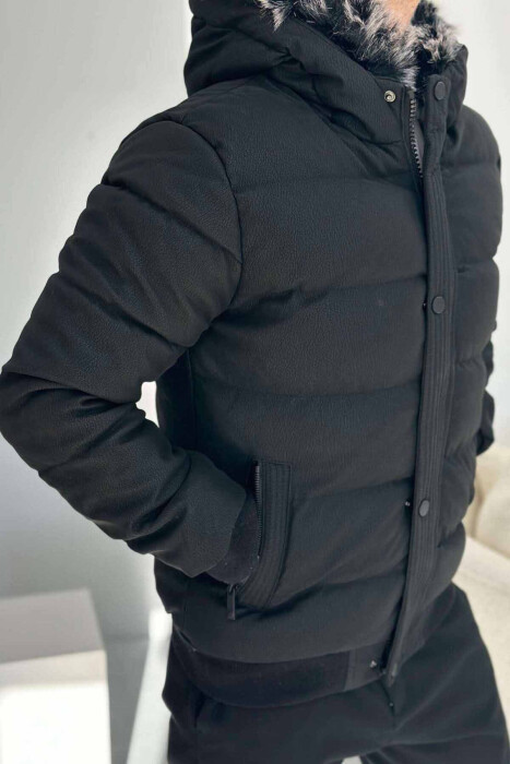 LEATHER SHORT MAN JACKET BLACK/ E ZEZE - 3