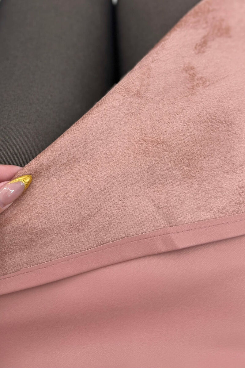 LEATHER SIMPLE LONG WOMEN SKIRT POWDER/PUDER - 5