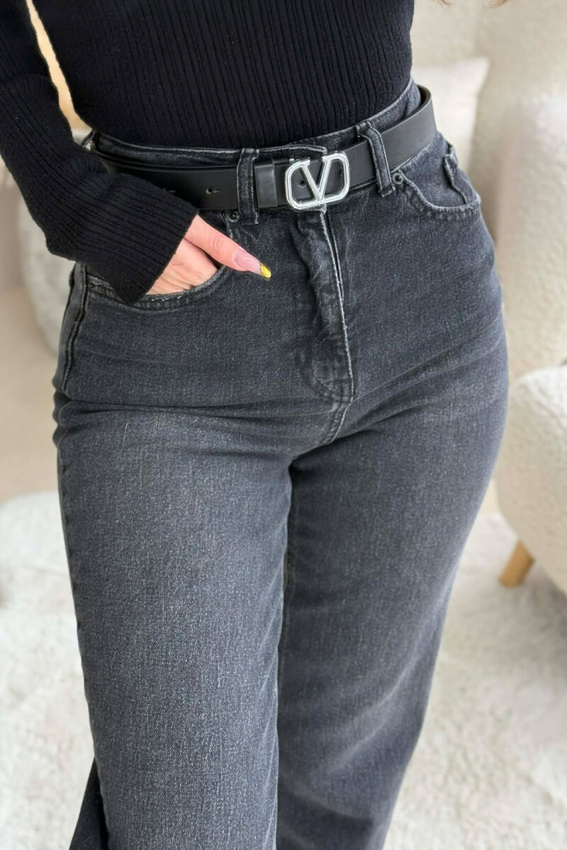 LEATHER V LOGO BUCKLE WOMEN BELT SILVER/ARGJEND - 1