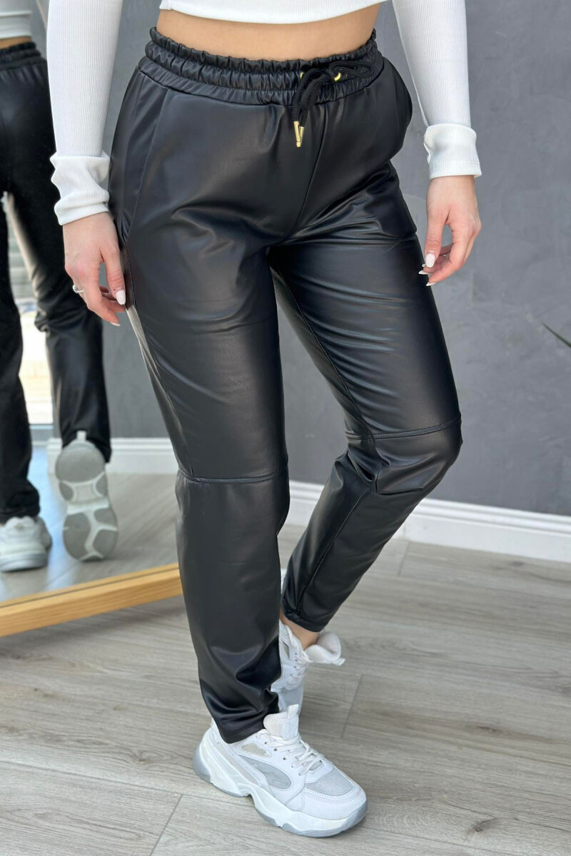 LEATHER WOAMN LEGGINGS BLACK/ E ZEZE - 2