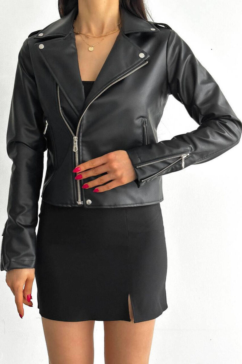 LEATHER WOMAN JACKET BLACK/ E ZEZE - 2