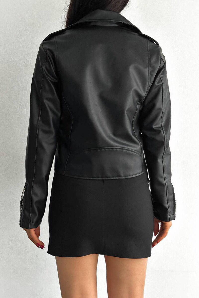 LEATHER WOMAN JACKET BLACK/ E ZEZE - 3