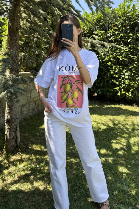 LEMON FRONT IMAGE WOMEN T-SHIRT WHITE-E BARDHE - 2