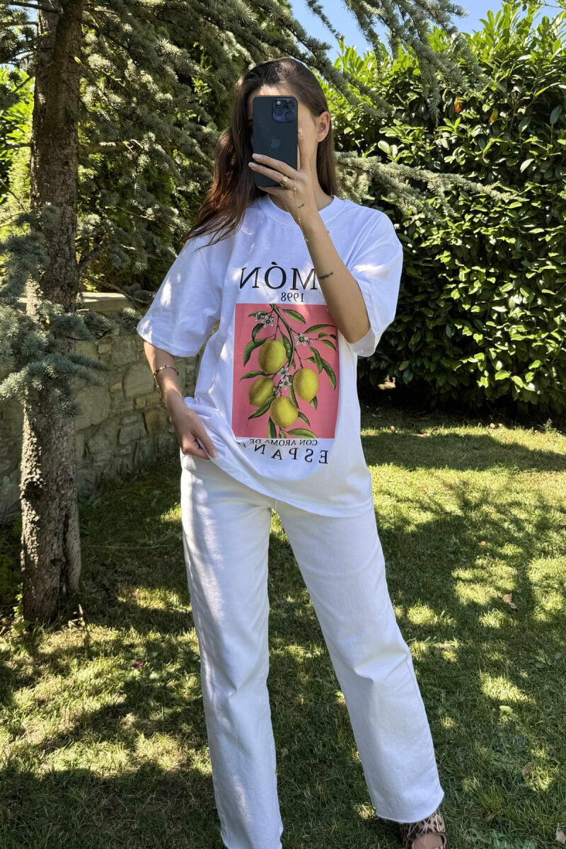 LEMON FRONT IMAGE WOMEN T-SHIRT WHITE-E BARDHE - 2