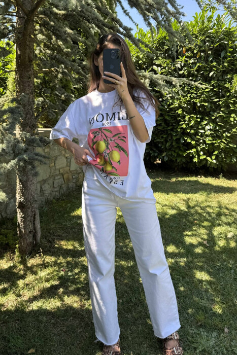 LEMON FRONT IMAGE WOMEN T-SHIRT WHITE-E BARDHE - 5