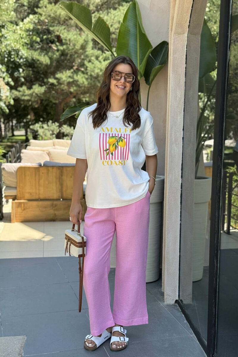 LEMONS IMAGE ONE COLOR WOMEN T-SHIRT WHITE-E BARDHE - 4