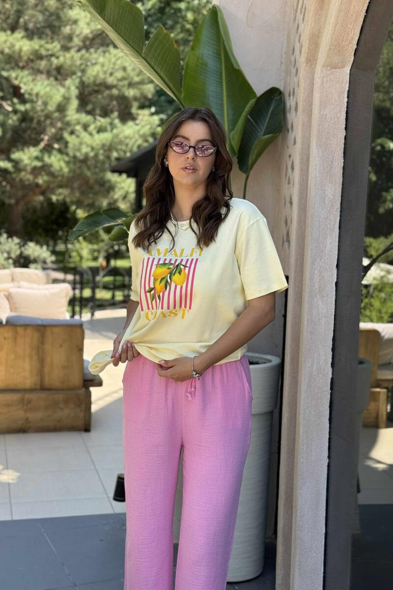 LEMONS IMAGE ONE COLOR WOMEN T-SHIRT YELLOW/E VERDHE - 4