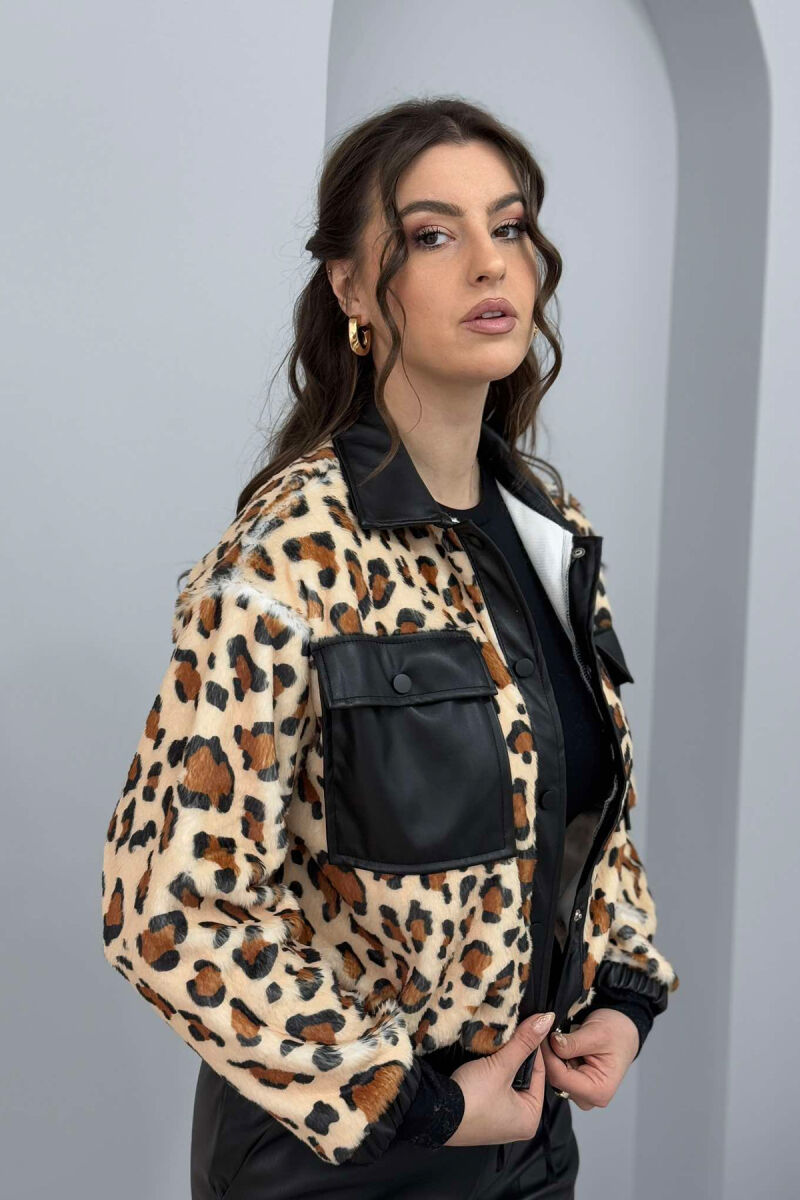 LEO AND LEATHER DETAILS WOMEN JACKET LEO/LEOPARD - 2