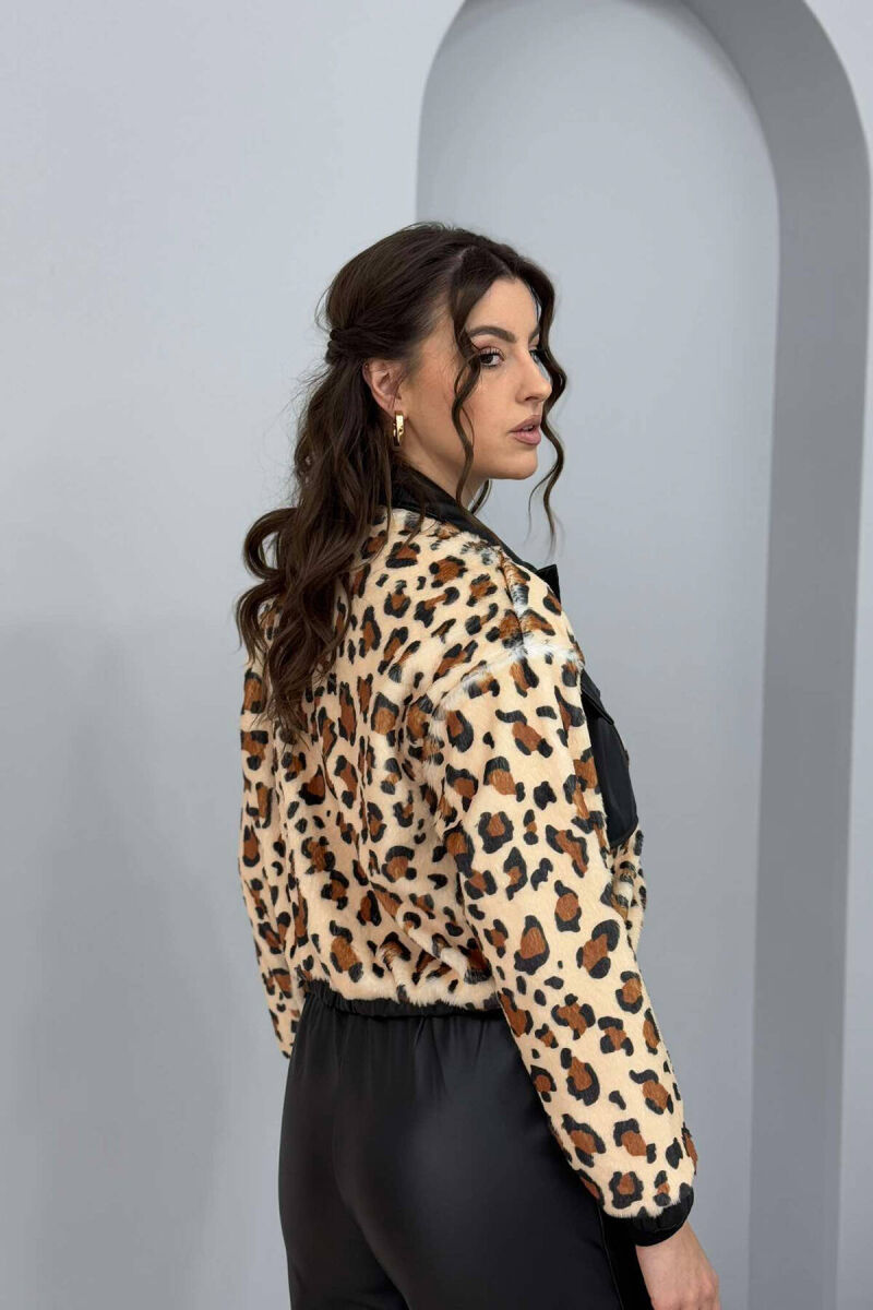 LEO AND LEATHER DETAILS WOMEN JACKET LEO/LEOPARD - 5