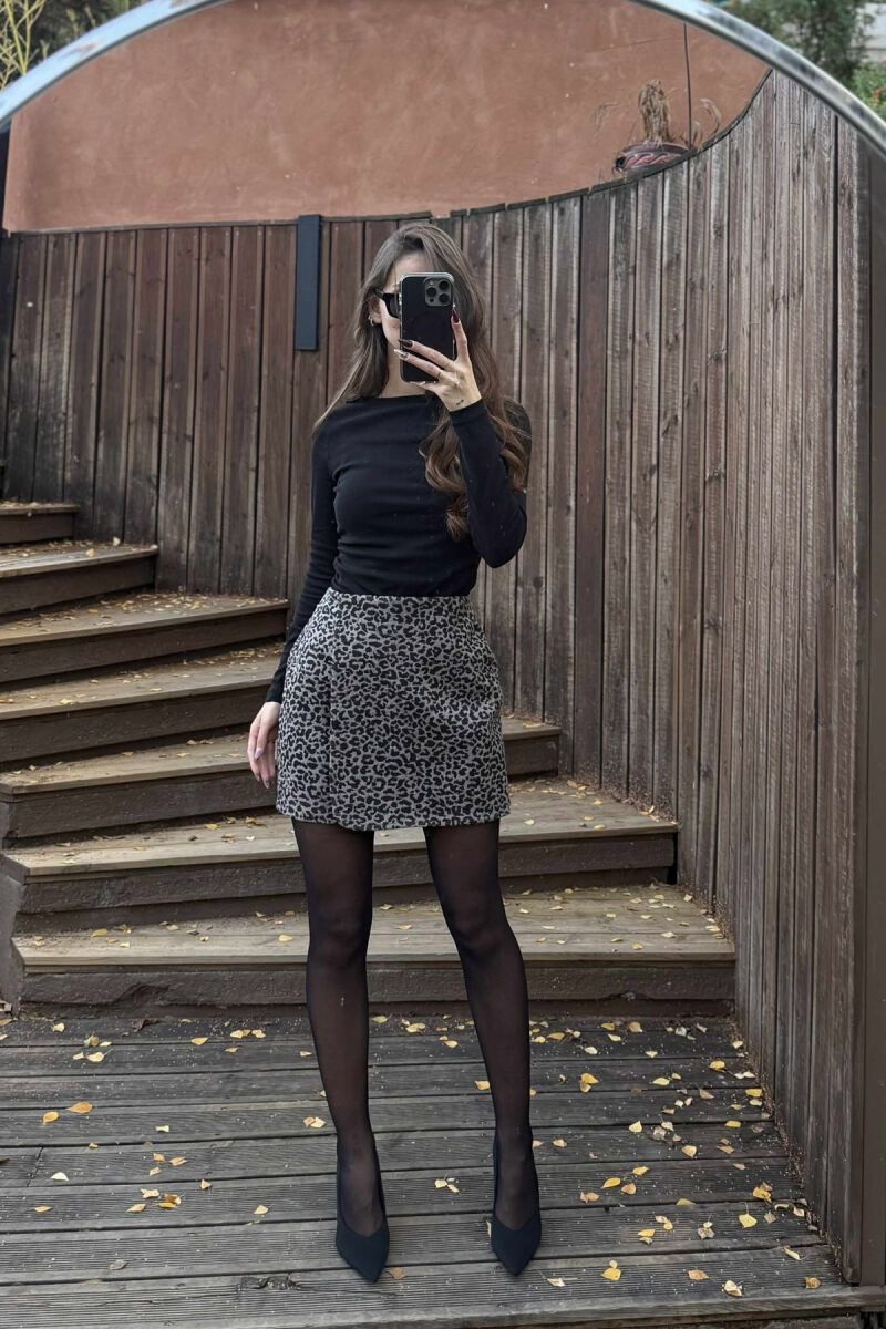 LEO DESIGN BACK ZIPPER WOMEN SKIRT LEO/LEOPARD - 2