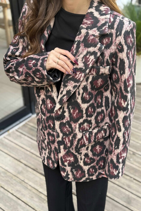 LEO DESIGN CLASSIC WOMEN JACKET BURGUNDY/VISHNJE - 5