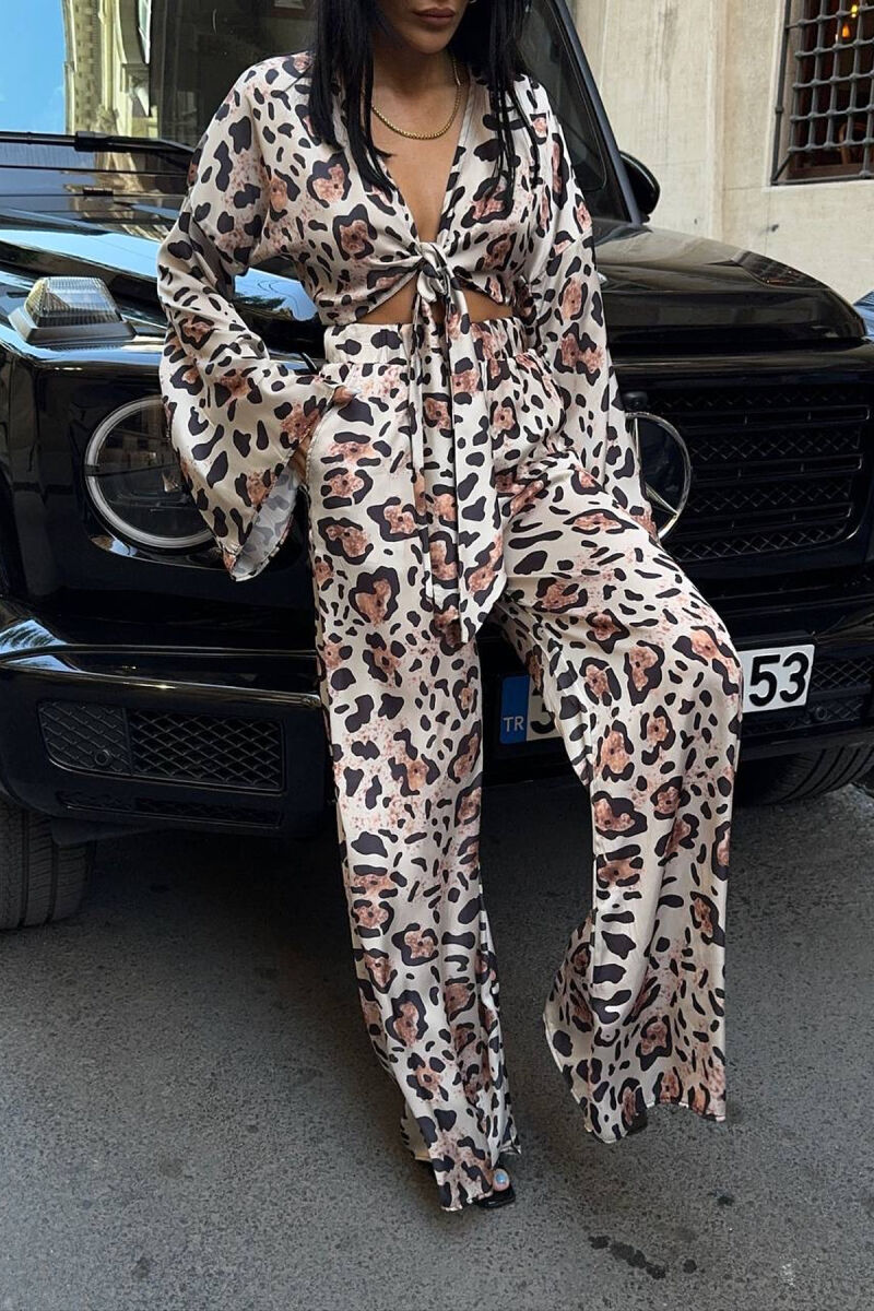 LEO DESIGN CROP TOP+TROUSERS WOMEN SET LEO/LEOPARD - 2