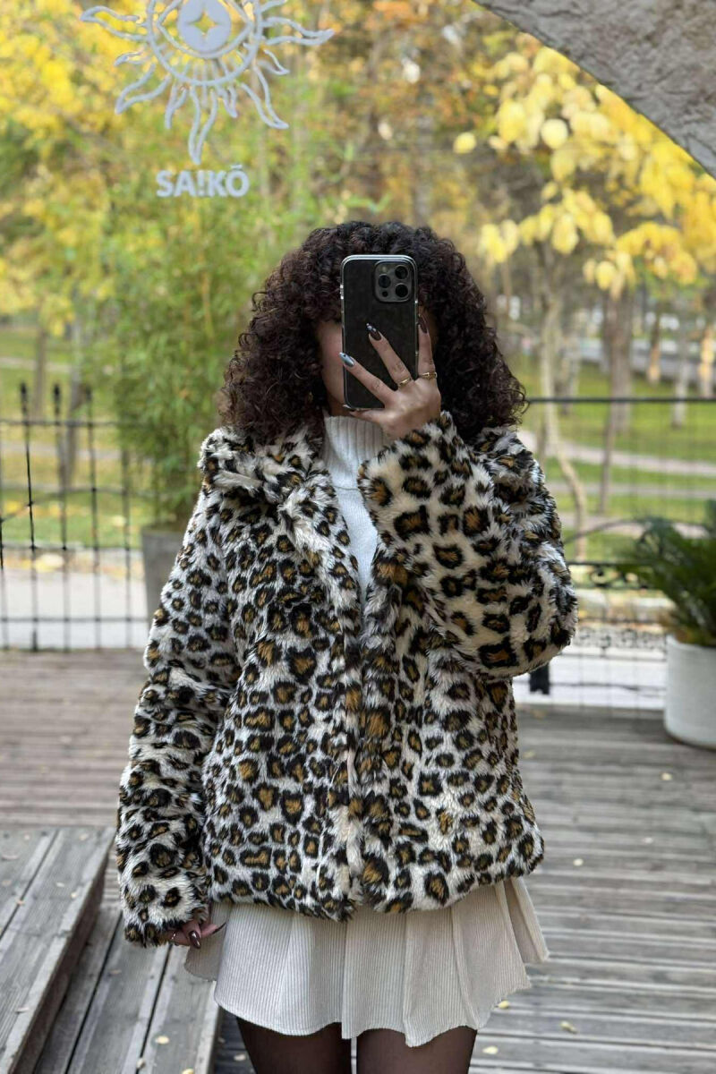 LEO DESIGN FLUFFY WOMEN JACKET LEO/LEOPARD - 2