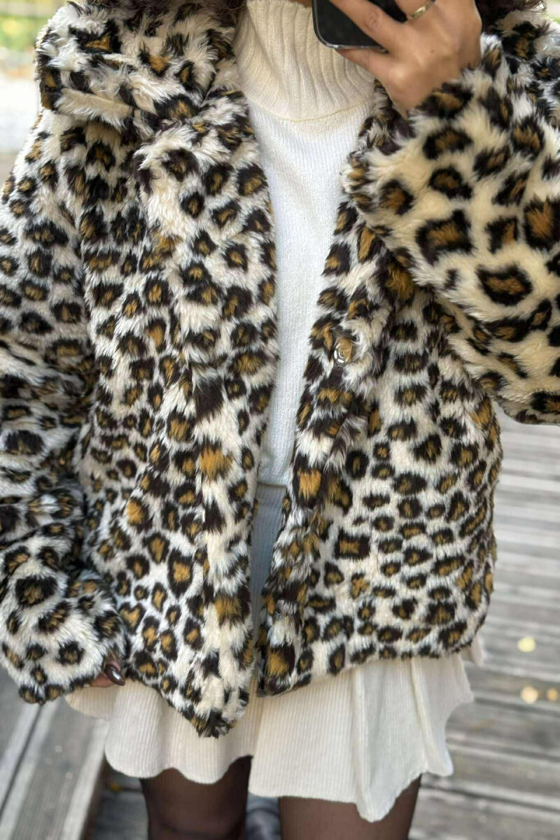 LEO DESIGN FLUFFY WOMEN JACKET LEO/LEOPARD - 3