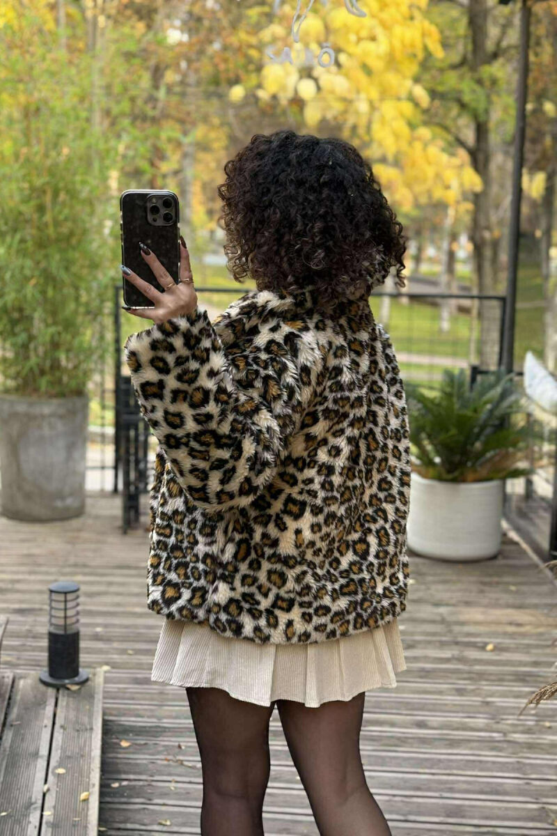 LEO DESIGN FLUFFY WOMEN JACKET LEO/LEOPARD - 5