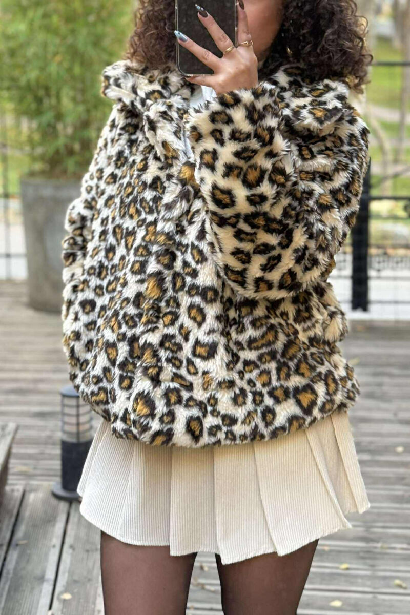 LEO DESIGN FLUFFY WOMEN JACKET LEO/LEOPARD - 6