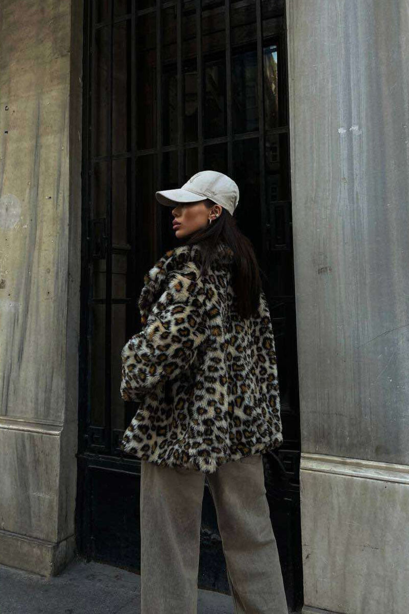 LEO DESIGN FLUFFY WOMEN JACKET LEO/LEOPARD - 3