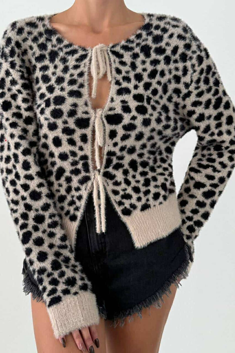 LEO DESIGN LACING WOMEN CARDIGAN LEO/LEOPARD - 1