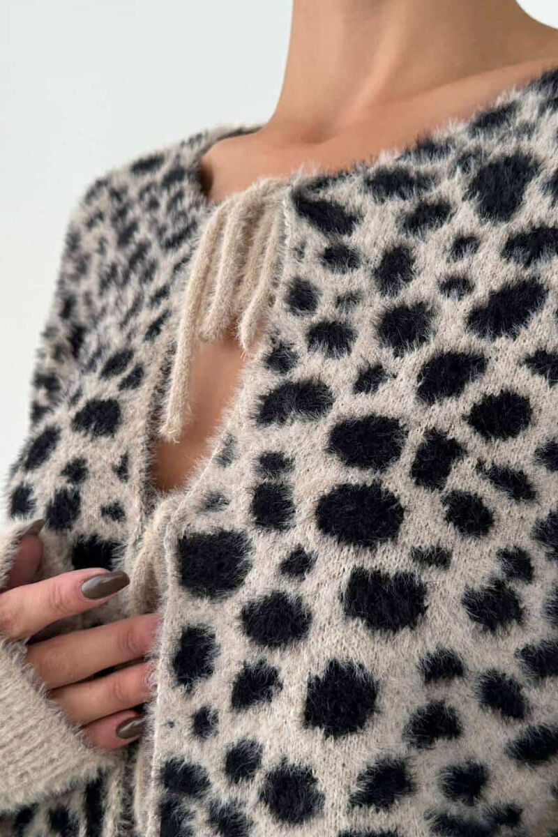 LEO DESIGN LACING WOMEN CARDIGAN LEO/LEOPARD - 2