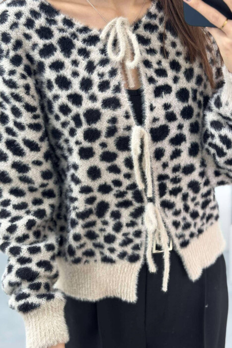 LEO DESIGN LACING WOMEN CARDIGAN LEO/LEOPARD - 5