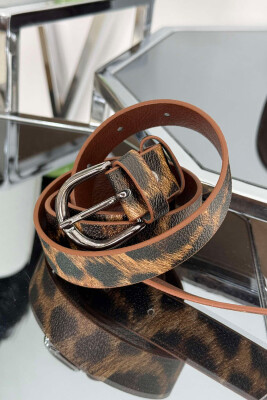 LEO DESIGN LEATHER WOMEN BELT LEO/LEOPARD 