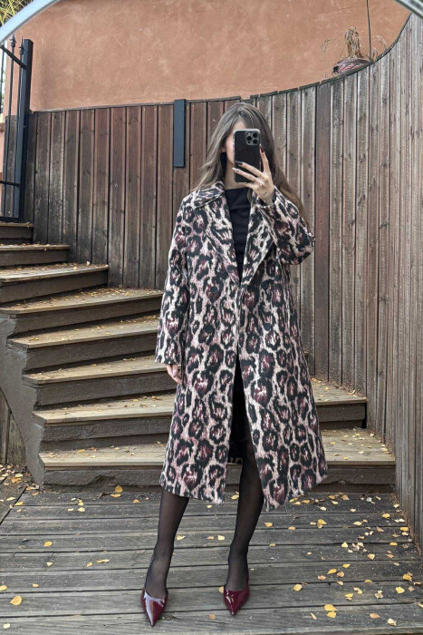 LEO DESIGN LONG WOMEN COAT BURGUNDY/VISHNJE 