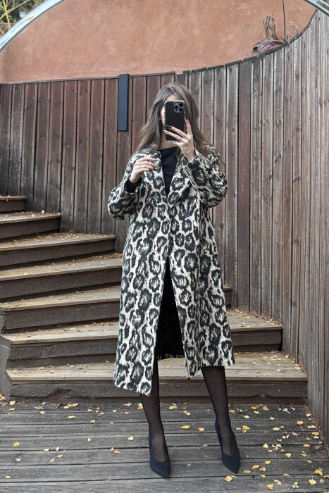 LEO DESIGN LONG WOMEN COAT GREEN/JESHILE 