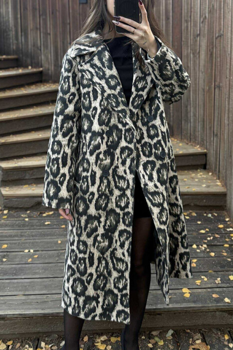 LEO DESIGN LONG WOMEN COAT GREEN/JESHILE - 4