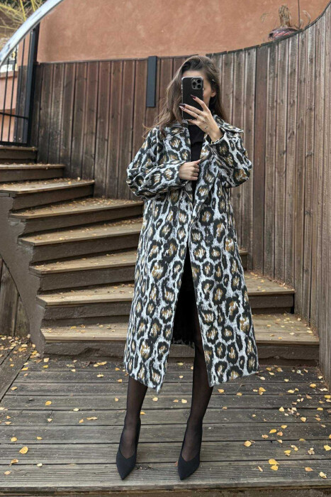 LEO DESIGN LONG WOMEN COAT GREY/GRI - 5