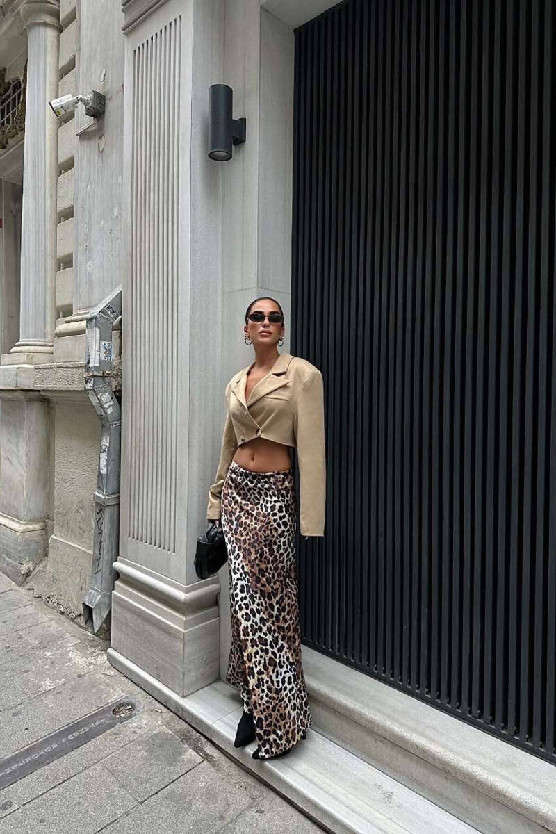 LEO DESIGN SATEN WOMEN SKIRT LEO/LEOPARD - 3