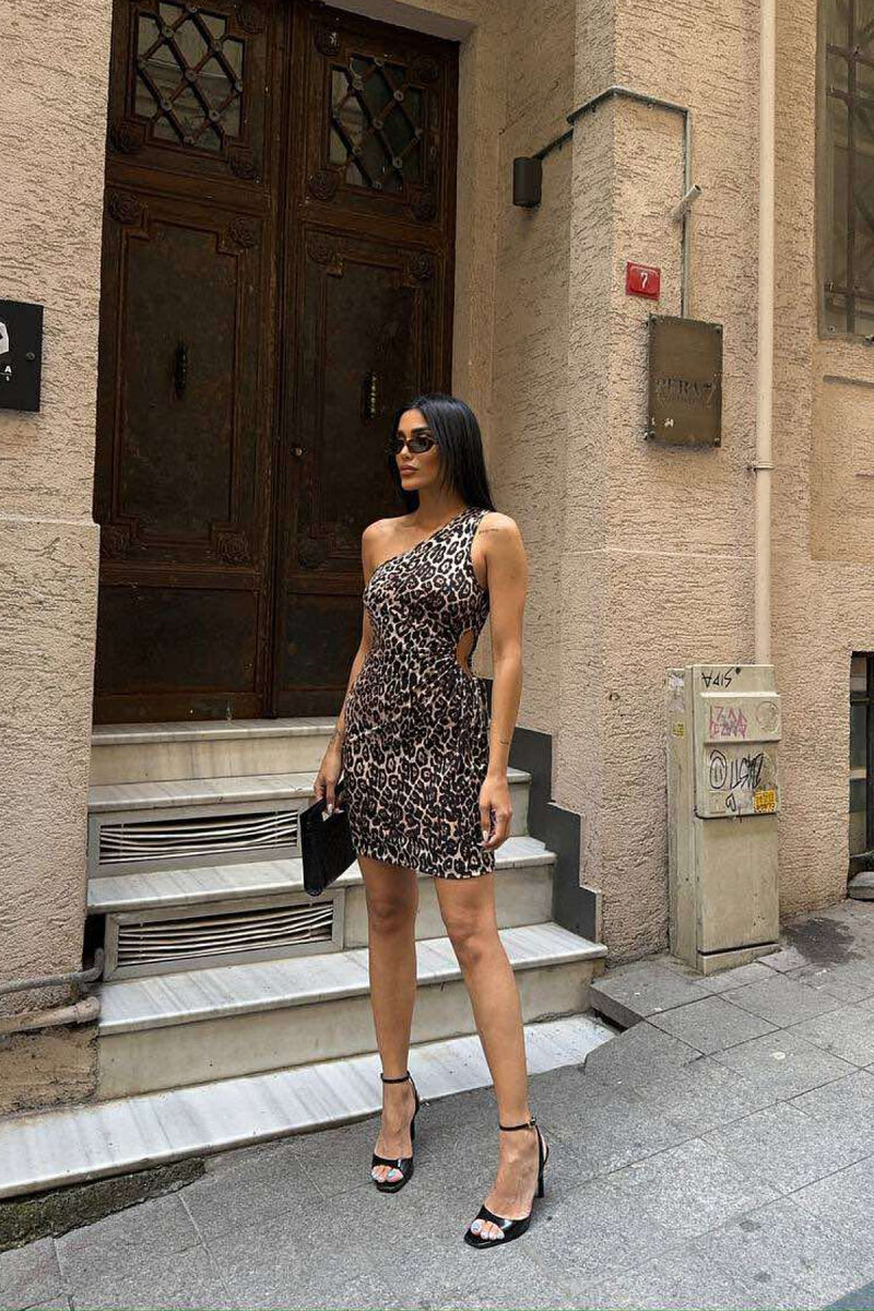 LEO DESIGN SHORT WOMEN DRESS LEO/LEOPARD - 6