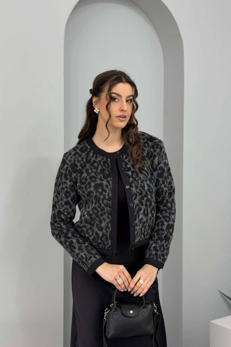 LEO DESIGN SIMPLE WOMEN JACKET BLACK-GREY/ZEGR - 3