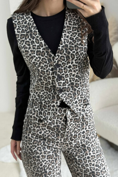 LEO DESIGN VEST+TROUSERS WOMEN SET LEO/LEOPARD - 4